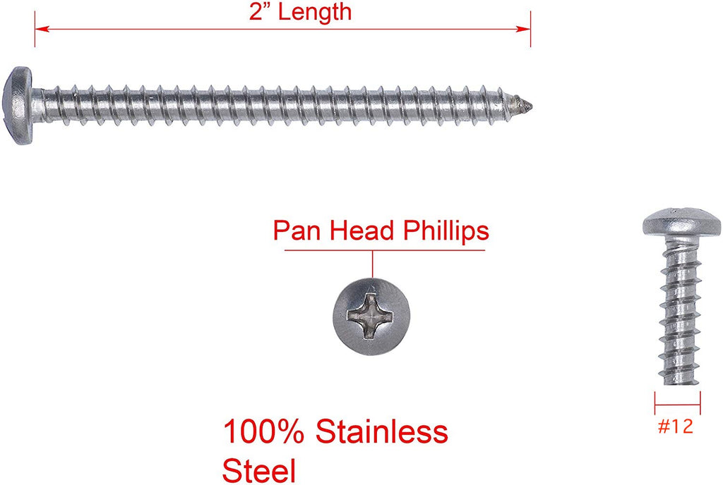Screw - PPSM #12 x 2" SS (UG Track & Lid Screw)