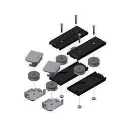 PCS Vertical Flush Track Install Kit (track guides & pulleys) set 2 