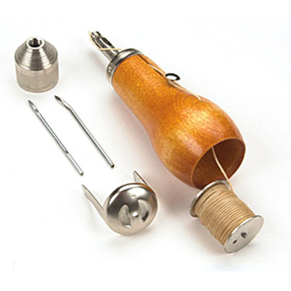 Sewing Awl Complete - w/2 needles & bobbin of coarse thread