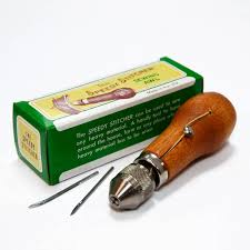 Sewing Awl Complete - w/2 needles & bobbin of coarse thread