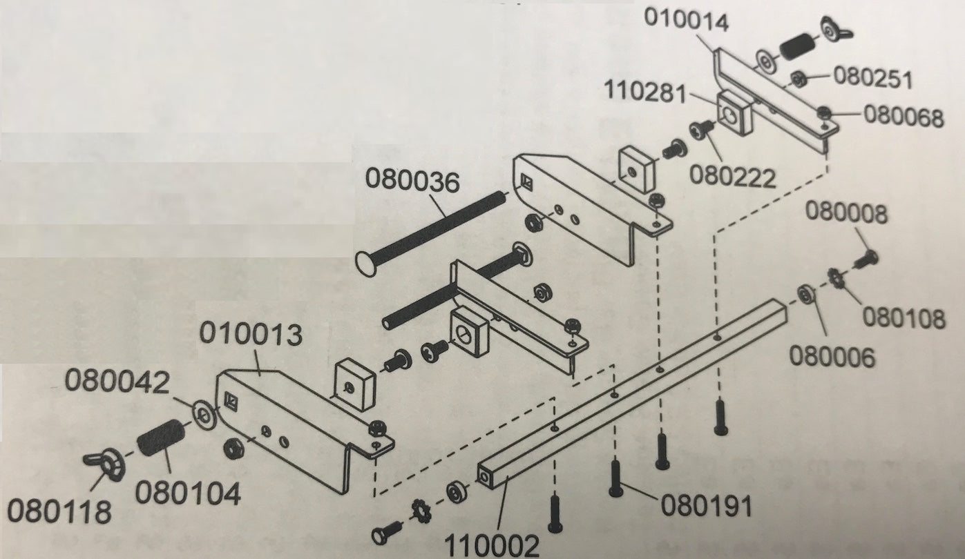 CP T3 Rope Reel Brake Spacer Bar Assembly